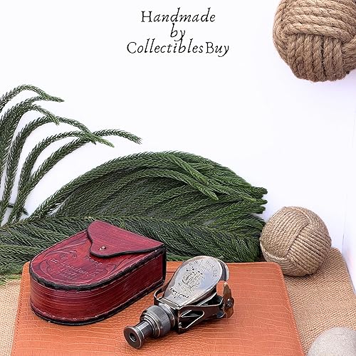 Miniatura 2 de Estilo creativo, aspecto atractivo, náutico, pequeño, de latón, marino, vintage, binocular de cuero, acabado de latón antiguo, caza monocular,
