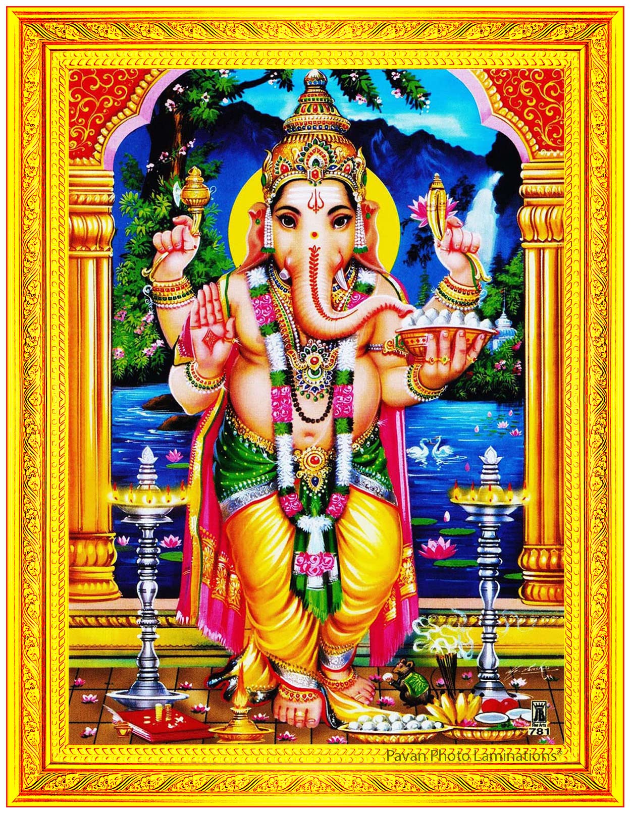 Buy Pavan Photo Laminations Lord Ganesha Standing Ganesh Ji Vinayaka
