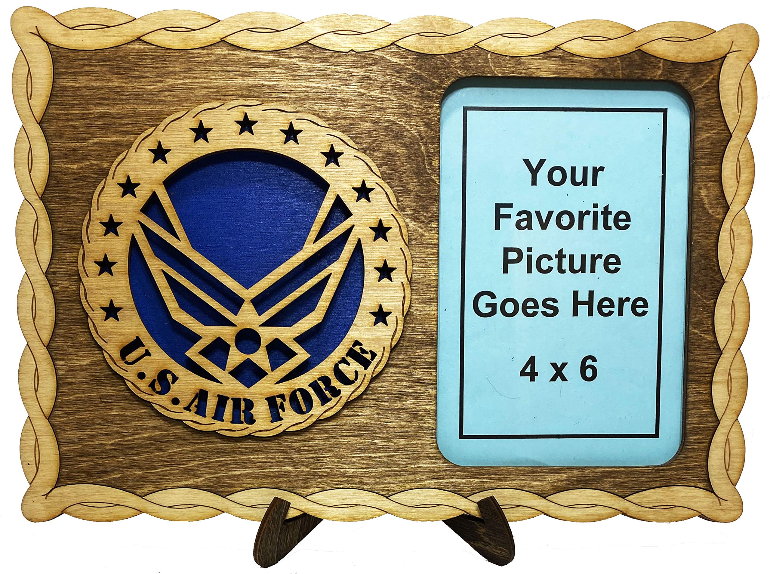 CLA Armed Forces Air Force Contemporary Custom Laser Crafted Three Dimensional Wooden Military Picture Frame
