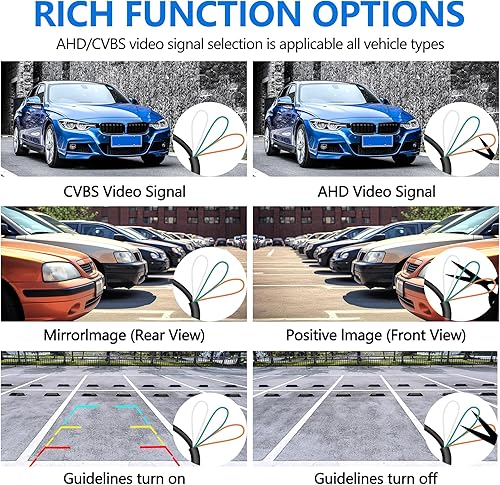 Miniatura 3 de Cámara de retrocesocámara frontal HD de 210 con visión nocturna impermeable IP69K, estilo OEM de metal gran angular para automóvil, camión, SUV, RV,