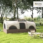 Outsunny 4 Person Camping Tent with 3 Room, 3000mm Waterproof, UPF30+ Large Cabin Tent Sewn in Groundsheet, Portable with Bag for Fishing Hiking Festival Family Gathering