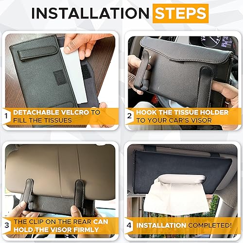 Vista 15 de EcoNour Bling Car Crystal Glitter - Soporte para toallas de papel Funda de piel sintética Dispensador de máscaras y pañuelos Accesorios