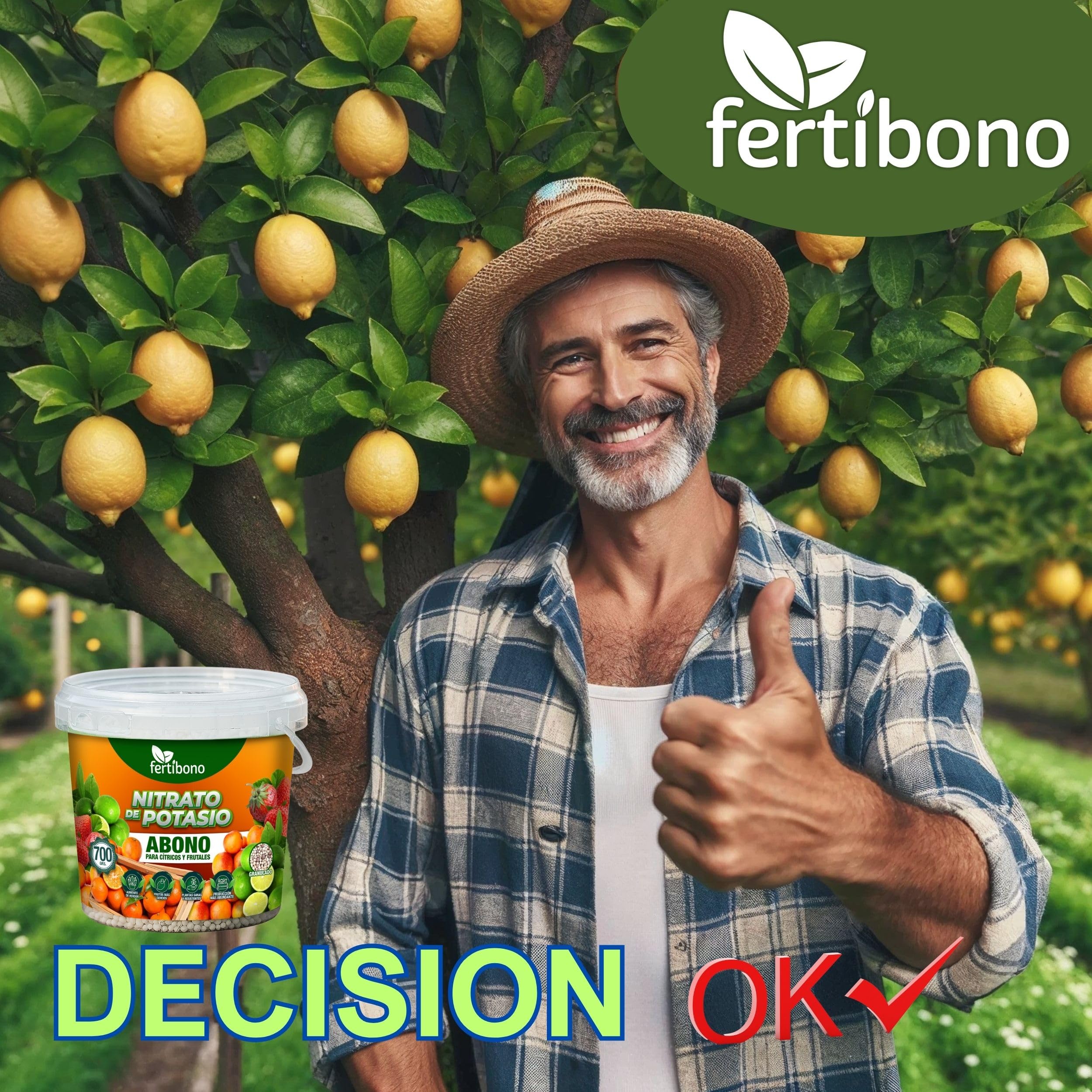 FERTIBONO Nitrato de potasio,Puro (KNO3) 13-00-46, Aumenta el Tamaño y la Calidad de la Fruta, los Azúcares y el Rendimiento de los Cítricos (700 Kg)