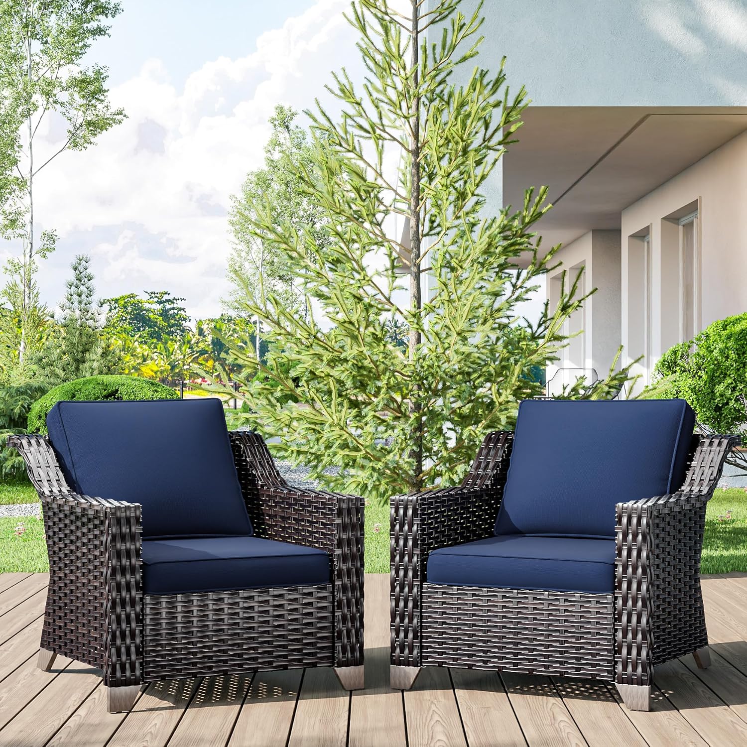 Wicker Patio Chairs Set of 2, Luxury Rattan Patio Barbados Ubuy