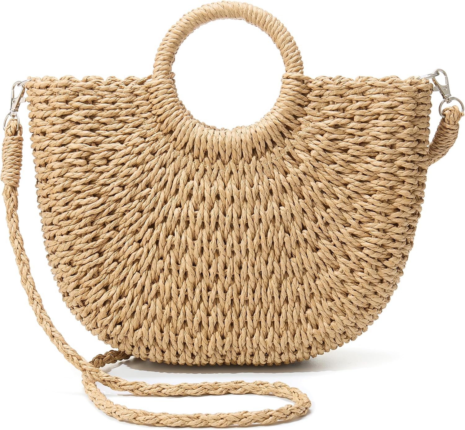 Summer Straw Beach Tote Bag for Women,Crossbody Bags Boho Purse,Handmade Straw Rattan Woven Handbag for Travel 2026