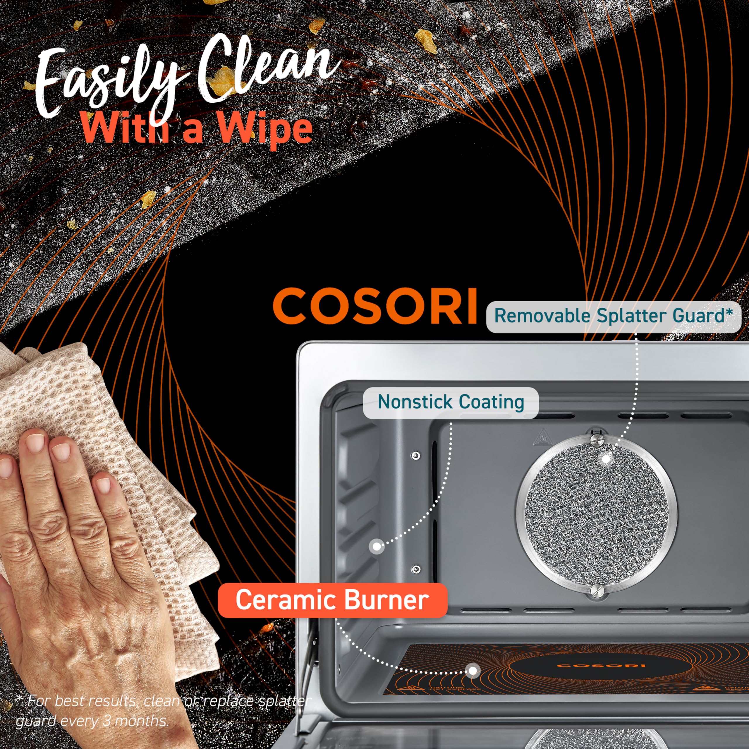 COSORI Smart - Combo de horno tostador y freidora de aire 12 en 1, encimera  de horno de convección Airfryer, hornear, asar, recalentar, asar