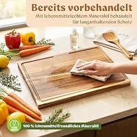 EDELHAUS 3 részes akáciafa vágódeszka szett 40x30 cm-es mérettel, 2 cm vastag, szaftcsatornával 9