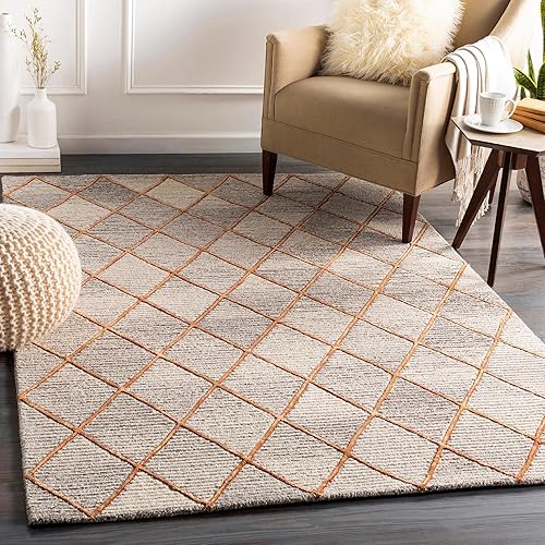 Miniatura 1 de MarkDay - Alfombras de área modernas Miette de 9 x 12 pulgadas color marrón oscuro color marrón amarillo y naranja para sala de estar dormitorio o