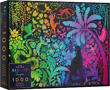 Elena Essex Jigsaw Puzzles for Adults 1000 - Radiant Jungle, 1000 Piece Jigsaw Puzzles for Adults, 1000 Piece Jigsaw Puzzles, Animal Bird Rainbow Colour Gradient Puzzle, Jigsaws Size 70x50cm