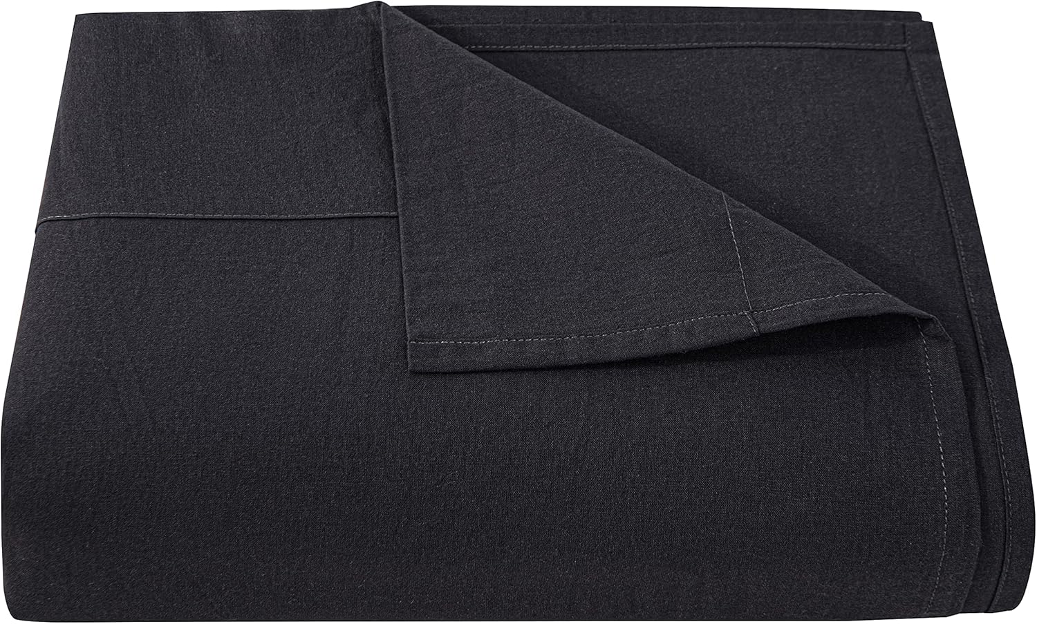NTBAY Washed Cotton Queen Bedding Flat Sheet, Ultra Soft and Breathable Flat Top Sheet, Charcoal Grey