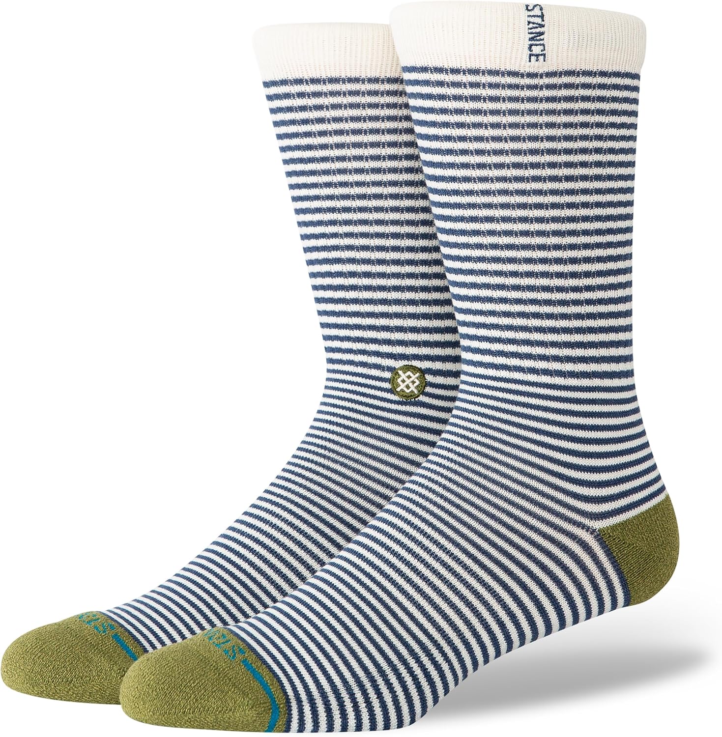 Stance Men's Crew Athletic Socks in Olive Large