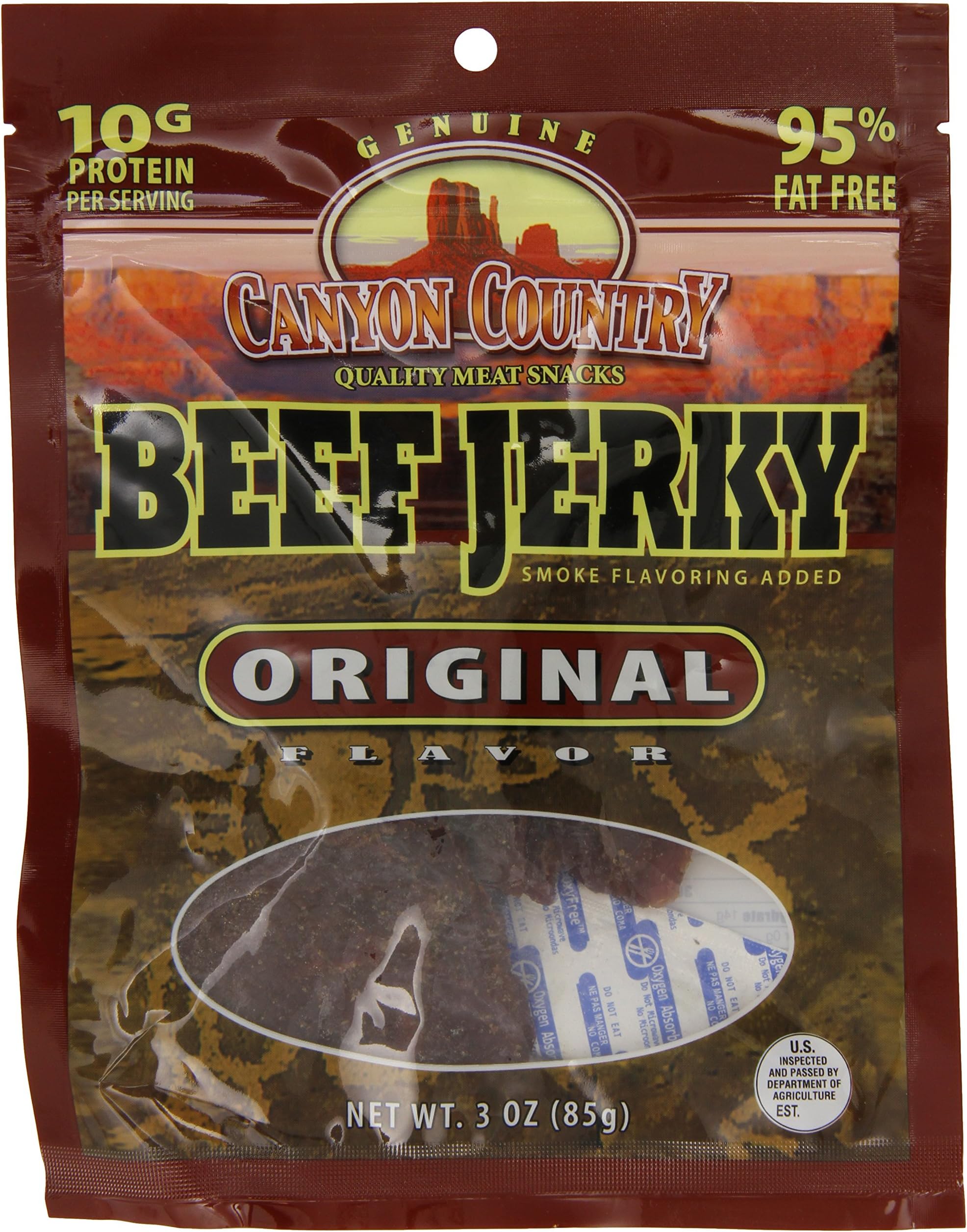 Canyon Country Beef Jerky Bag, Original, 3 Ounce