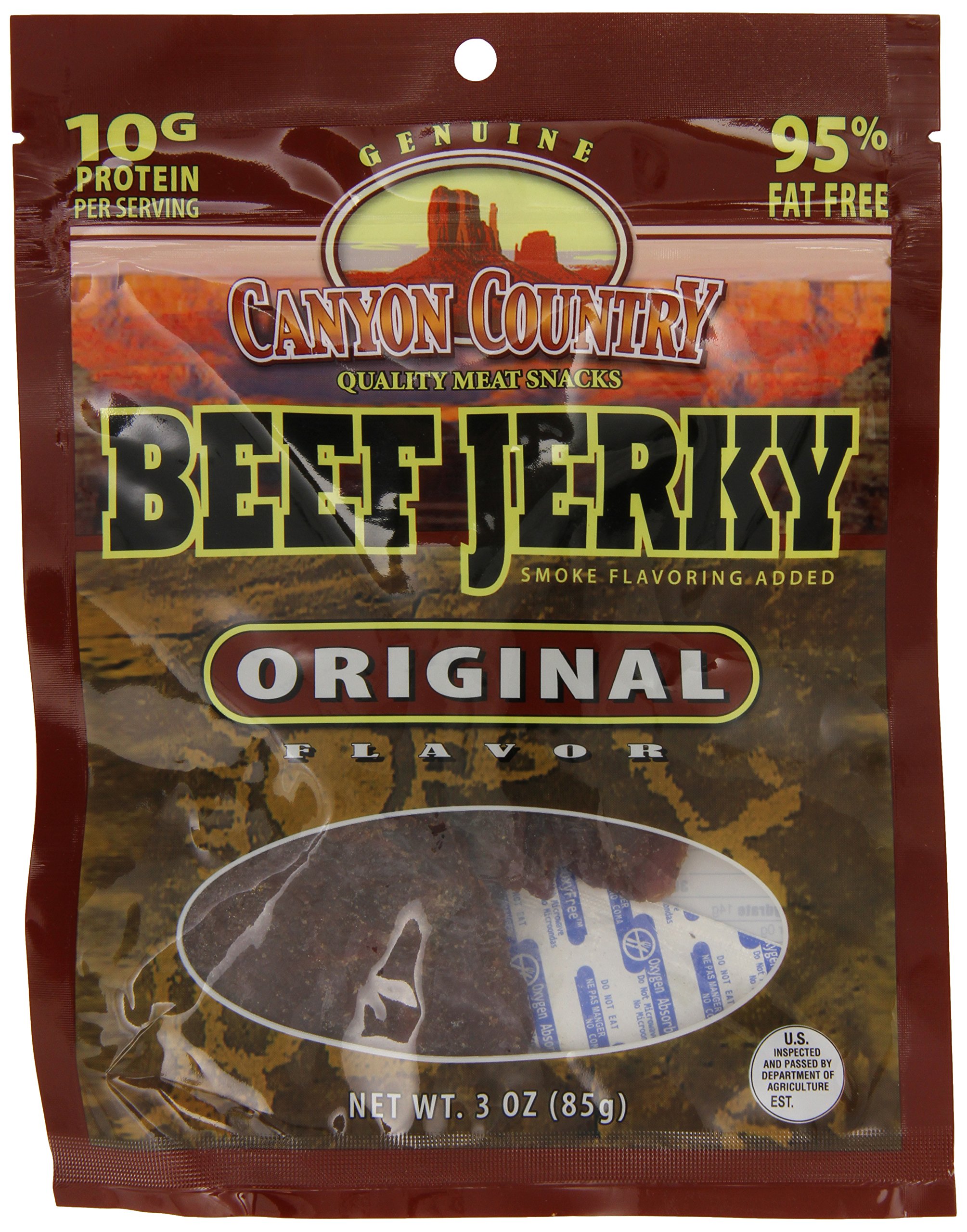 Canyon Country Beef Jerky Bag, Original, 3 Ounce