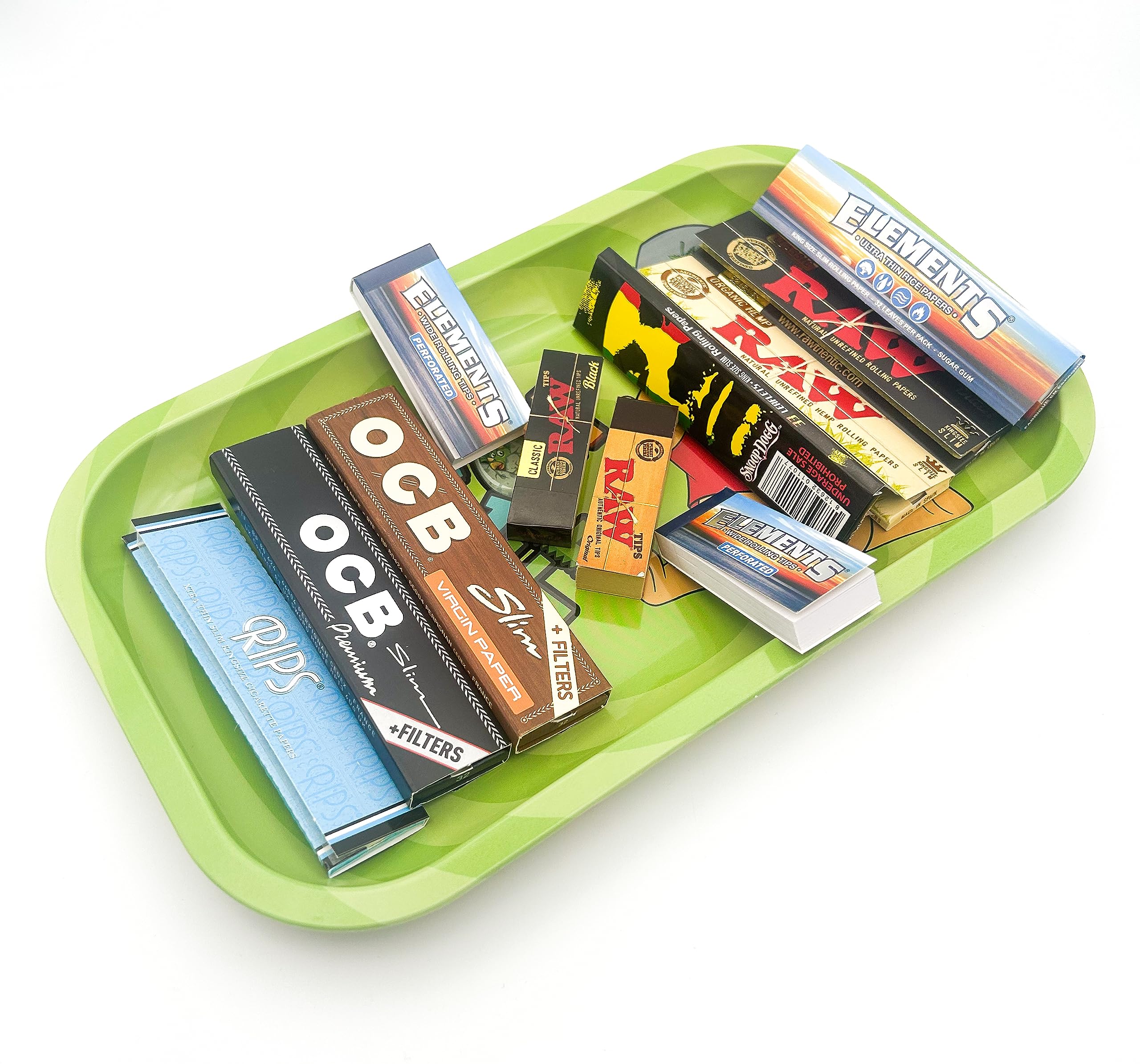 DRAGONPUFF Essentials Smoking Medium Tray Set 90's Cartoon King Size Rolling Papers & Tips