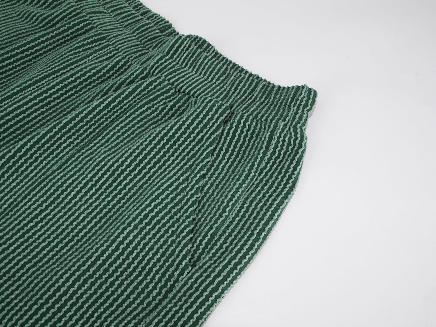 miduo Womens 2 Piece Sets Ribbed Textured Knit Long Sleeve Shirts and Shorts Matching Lounge Set Loungewear with Pockets - Image 7