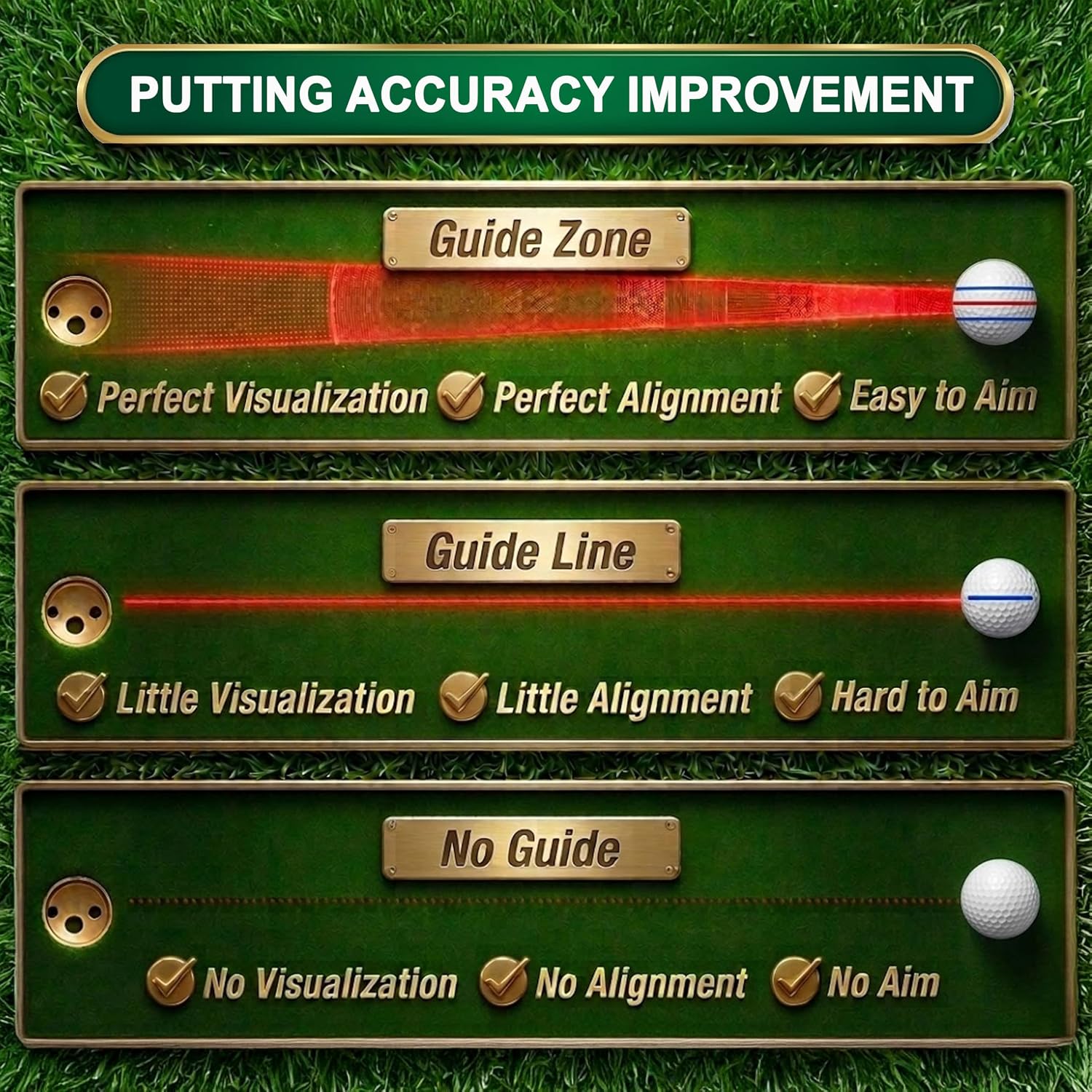 Putt Liner 360 Pro Golf Ball Marker | 360 Degree Line Drawing Alignment Accessory Tool Identification Multicolor Triple Line Golf Gift Premium Quality image 5