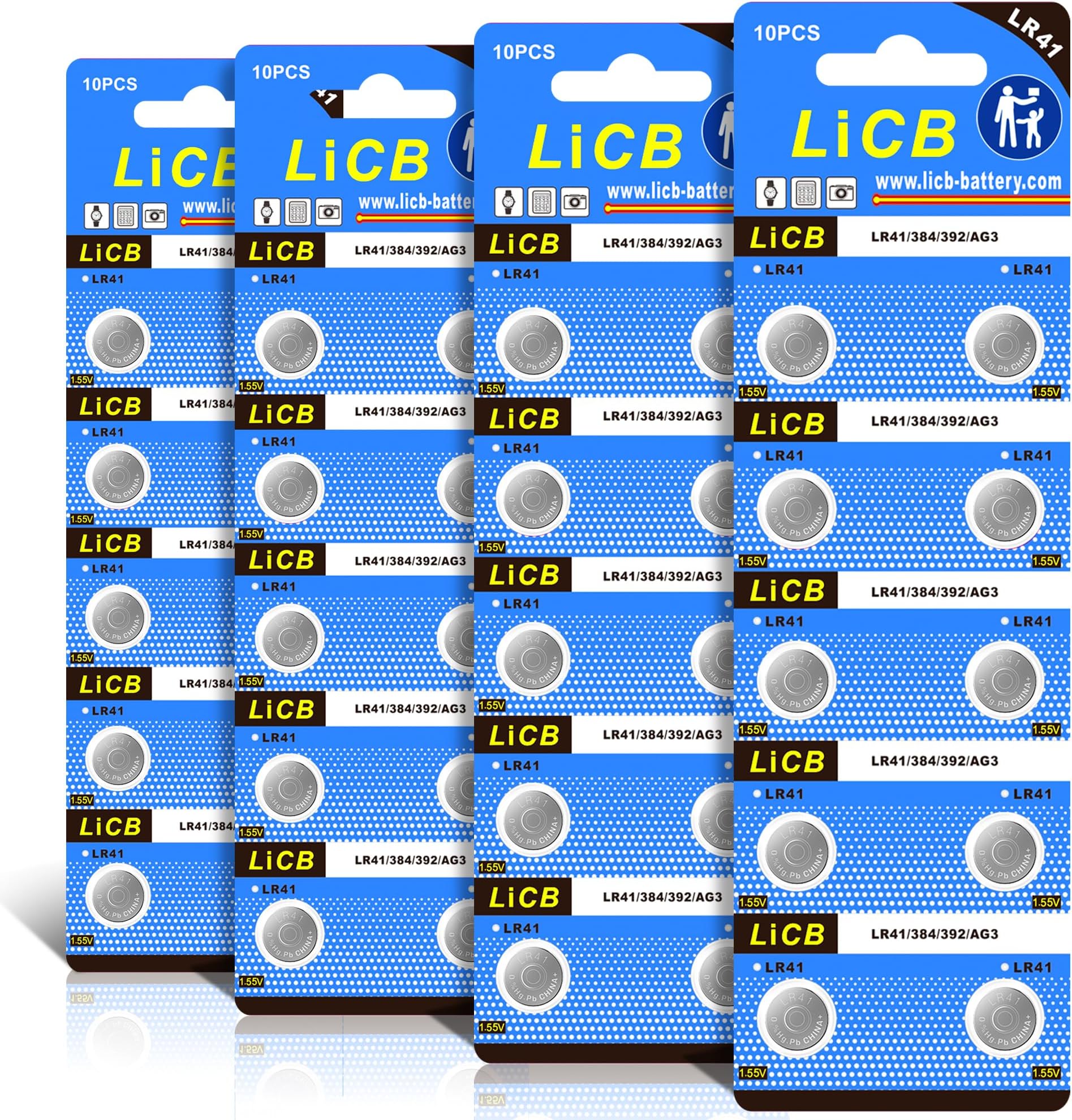 40 Pack LR41 AG3 392 384 Batteries,Long-Lasting & Leak-Proof,High Capacity 1.5 Volt LR41 Coin & Button Cell Battery for Digital Thermometer Ornament Hearing Aid Led Watch