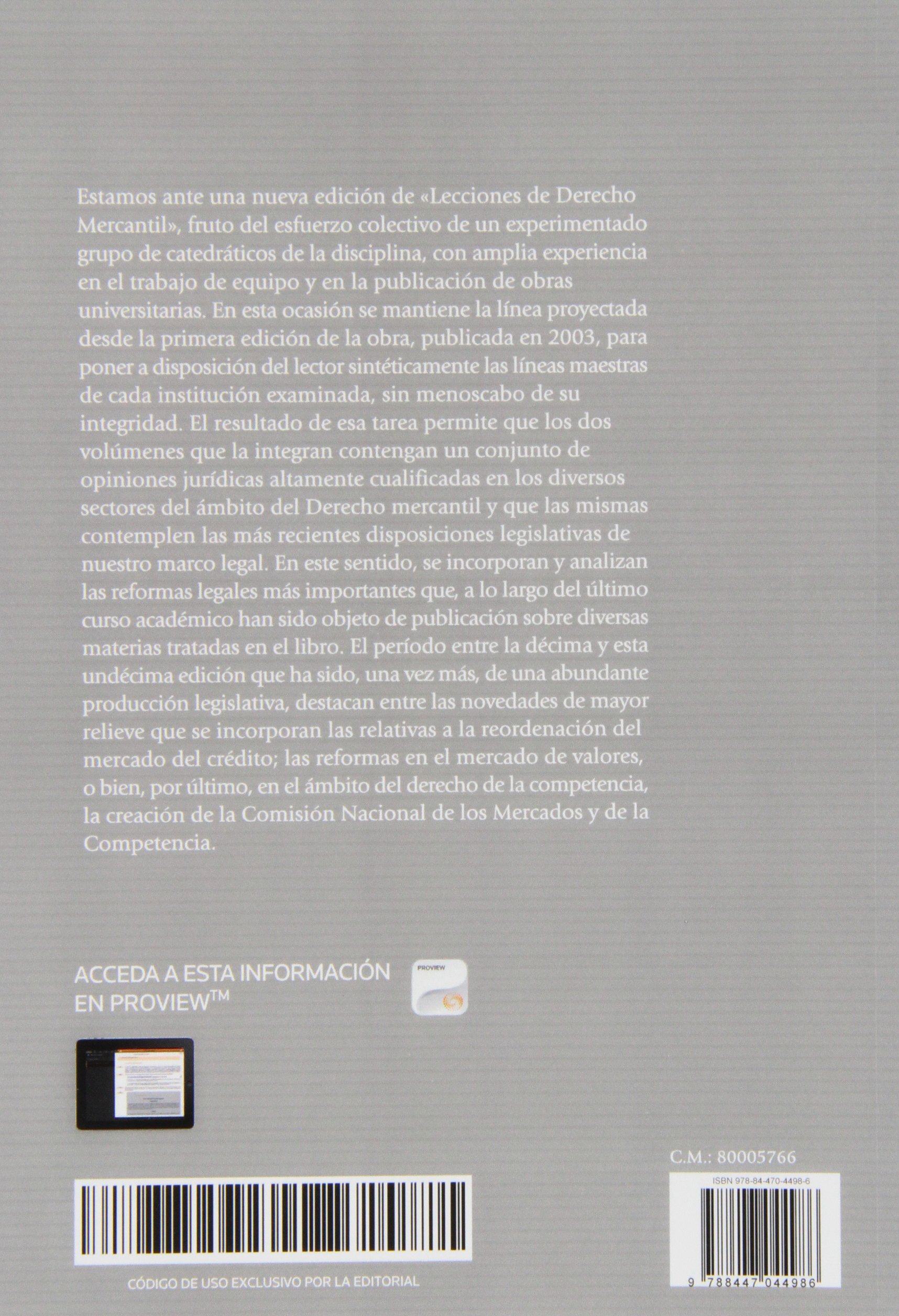 Lecciones de Derecho Mercantil Volumen II (Papel + e-book) (Tratados y Manuales de Derecho)