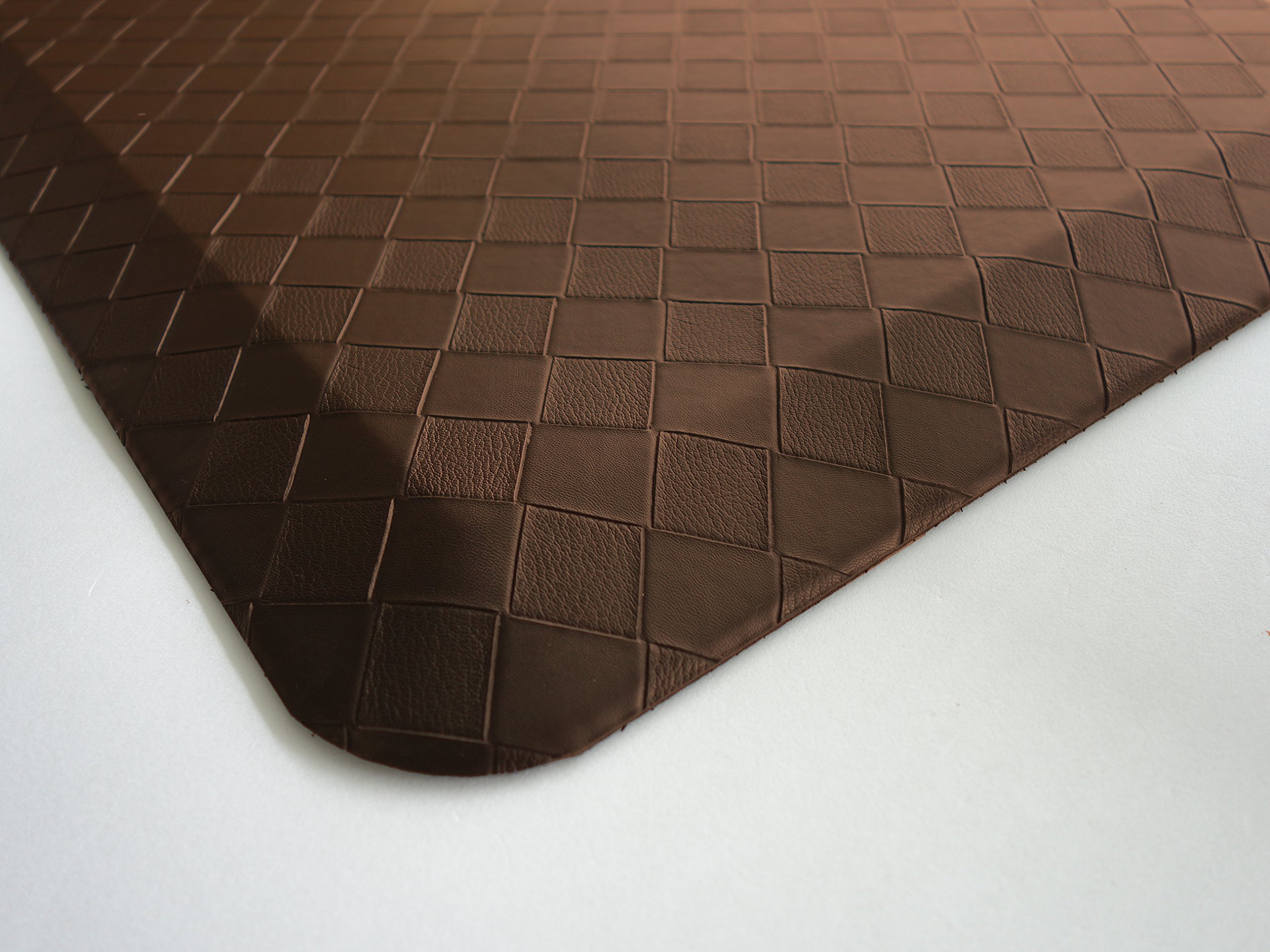 Elegant Comfort Anti Fatigue Standing Comfort Kitchen Mat - Oversized - Non-Slip Backing- Perfect for Kitchen 39 X 20 (Brown)