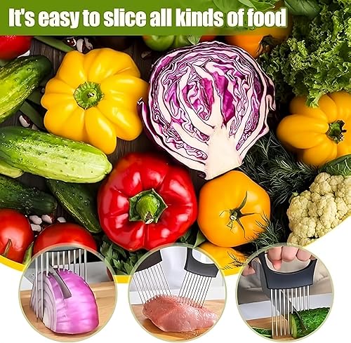 Miniatura 6 de Soporte para rebanadas de cebolla de acero inoxidable, cortador de verduras, utensilios de cocina, herramienta de corte, cortador de cebolla para