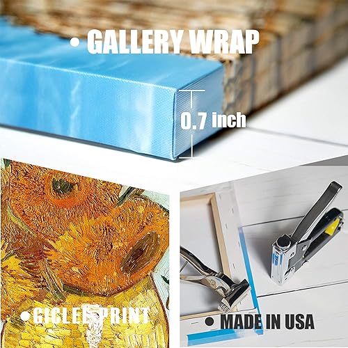 Miniatura 350 de A&T ARTWORK The Starry Night de Vincent Van Gogh. Tamaño del marco: 36 x 30 pulgadas, tamaño de la imagen: 30 x 24 pulgadas, reproducciones clásicas