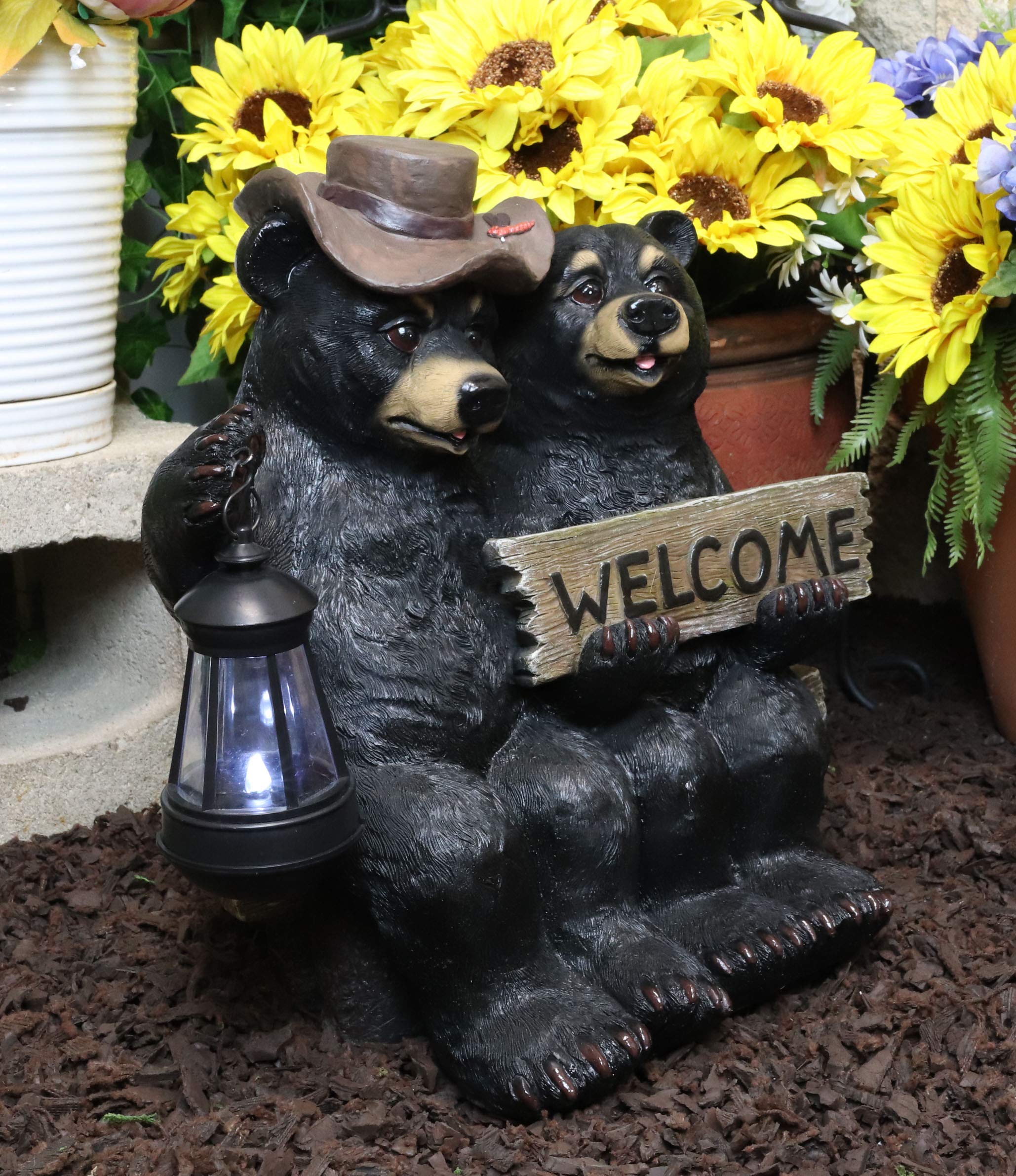Buy Ebros Summer Love Rustic Forest Black Bear Couple by Park Bench