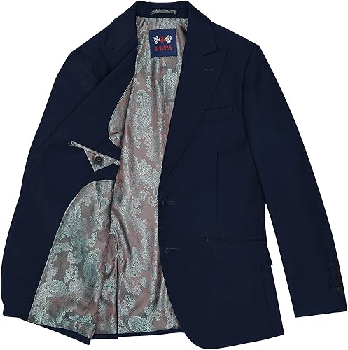 Miniatura 9 de ELPA ELPA Conjunto de traje formal para niños, trajes de vestir ajustados, trajes negros, trajes azules, trajes grises, conjunto con chaqueta y