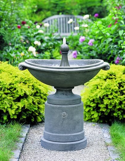 Medici Ellipse Fountain, Travertine Finish