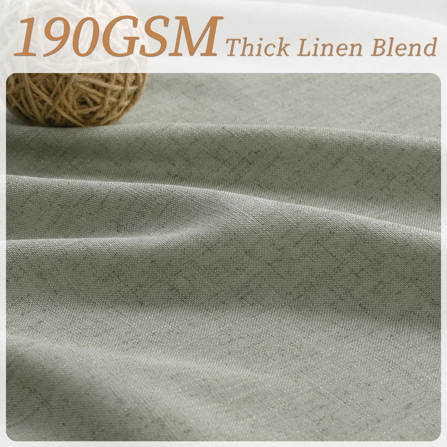 Naturoom 108 Inch Semi Sheer Linen Curtains 2 Panels Set Back Tab Rod Pocket Light Filtering Morden Farmhouse Drapes Window Treatments for Bedroom Living Room 40x108 Sage Green