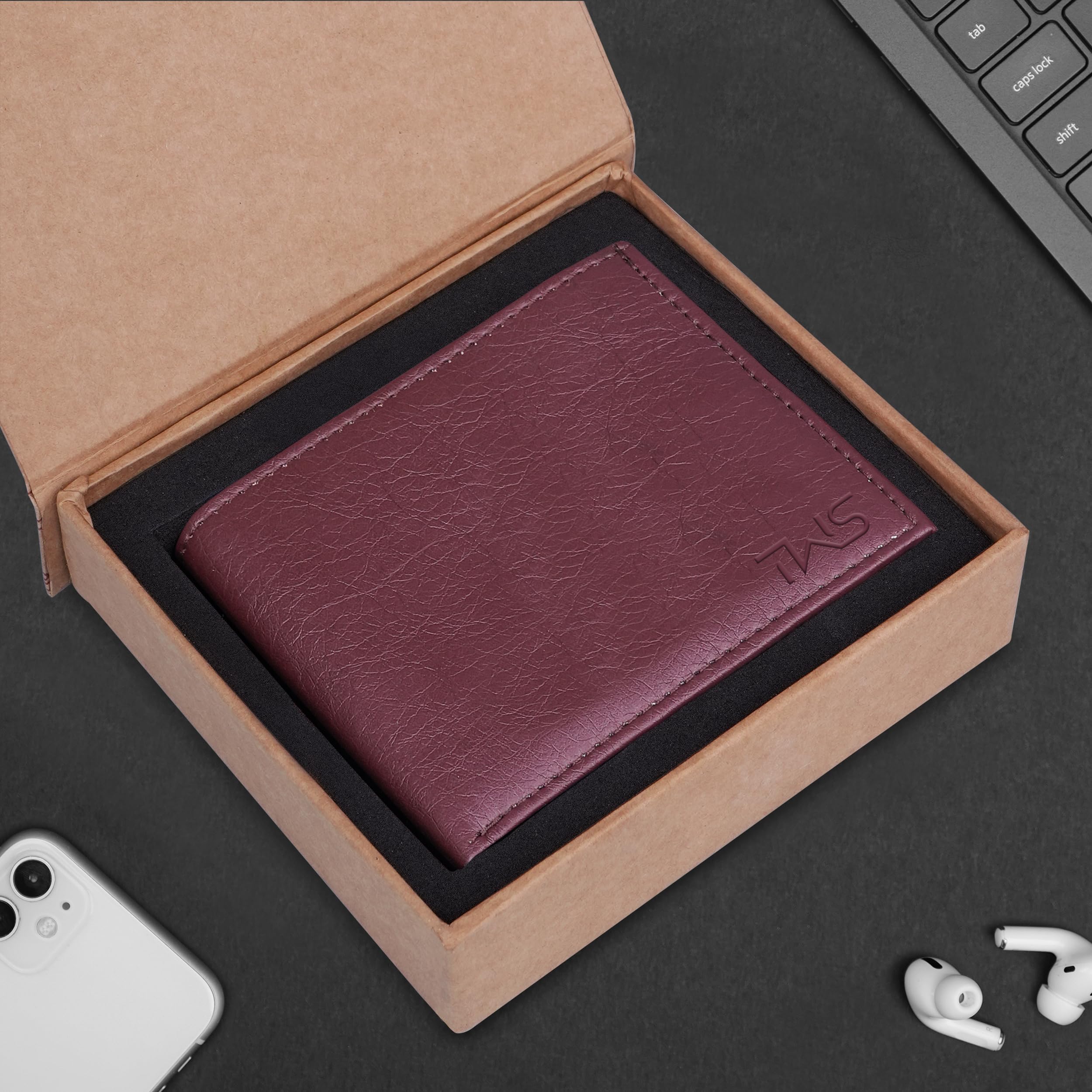 The Wallet Store Premium Quality Textured Men's Wallet - Brown