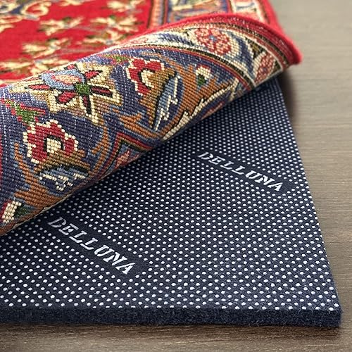 DELLUNA Almohadilla antideslizante de 2 x 3 pies, 38 pulgadas de grosor de goma doble cara + fieltro, acolchada de lujo de alta calidad, segura para