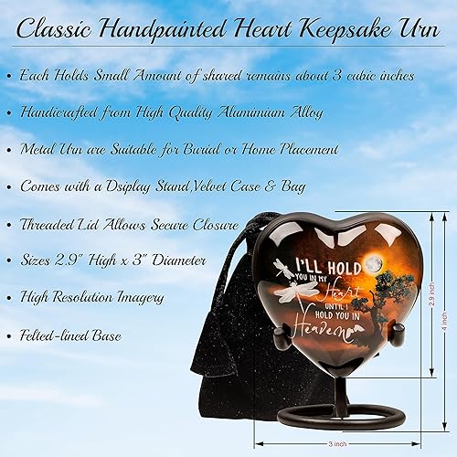 Miniatura 3 de Urnas de cremación de recuerdo de corazón para cenizas, mini urna de corazón para cenizas humanas, recuerdo de cenizas de corazón para mascotas o