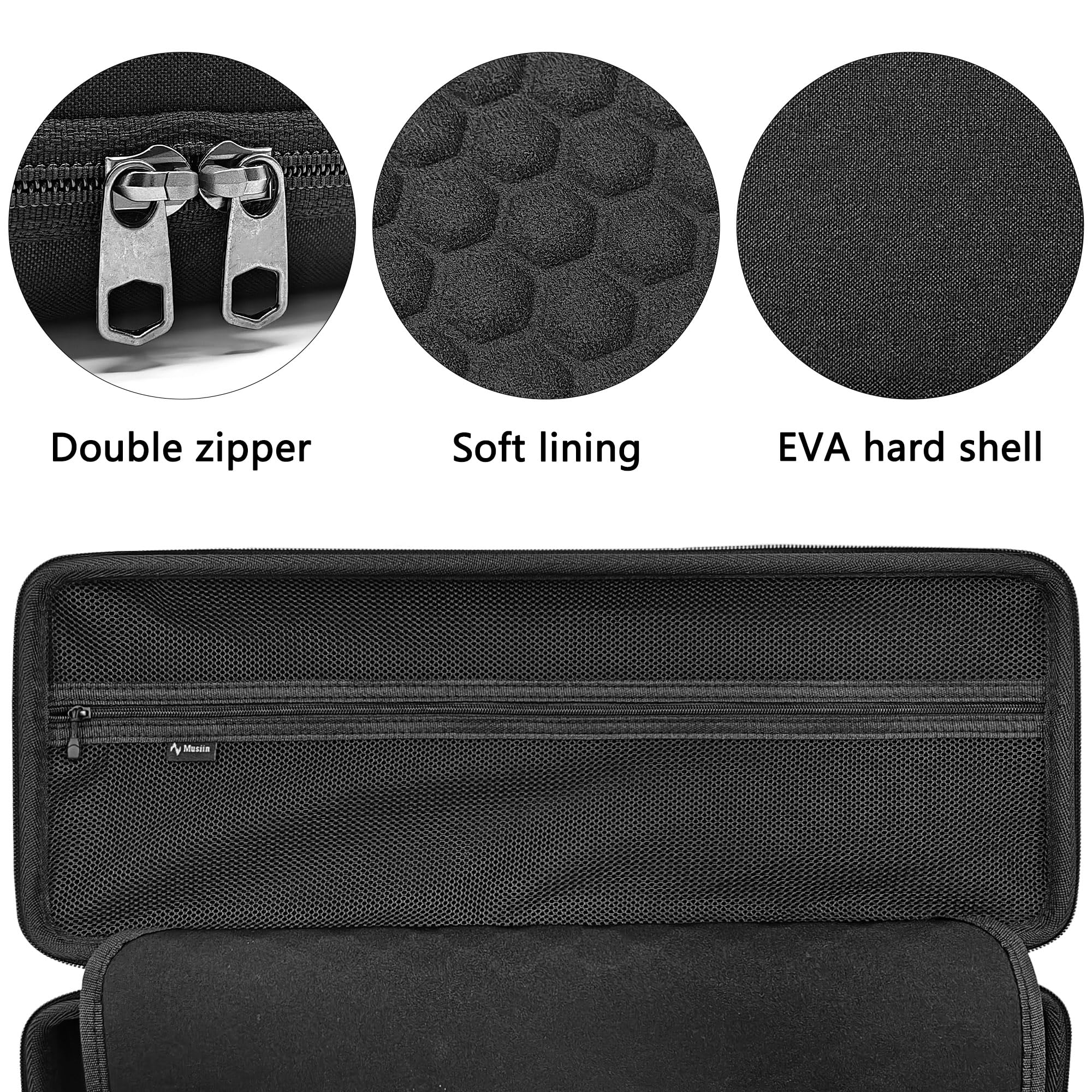 Musiin Stazioni di produzione su misura, compatibile con Ableton Move, con tasca interna in rete, scomparto per cavi, design rigido, borsa da viaggio compatta
