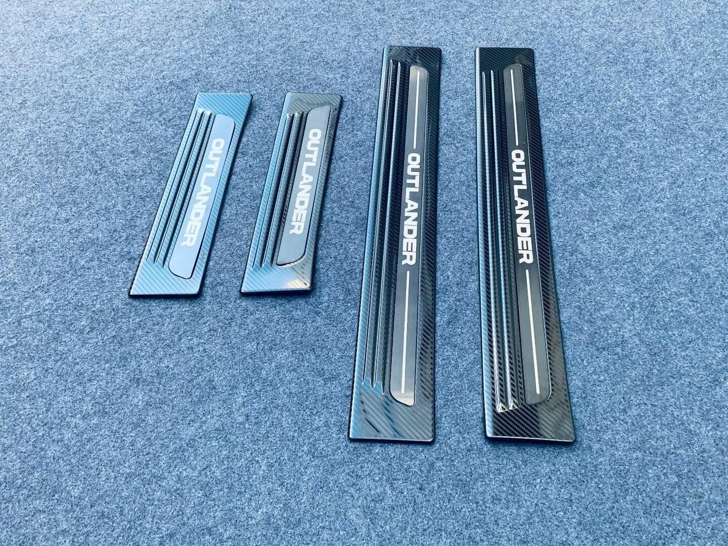Car Door Sill Scuff Plate Guard Protector, for Mitsubishi Outlander 2022 2023, Stainless Steel Trim Cover Accessories(Outside) (Black)