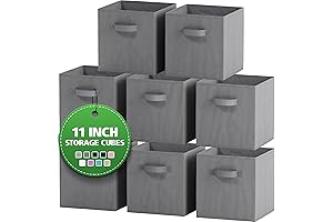 Fabric Storage Cubes for Cube Organizer - 8 Pack Heavy Duty Blue Cubicle Baskets