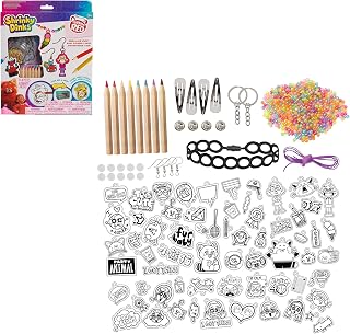 Disney and Pixar Turning Red Deluxe Shrinky Dinks Shrink & Wear 100+ Piece Jewelry Set, Kids Arts and Crafts Activity Set, Kids Toys for Ages 5 Up, Amazon Exclusive by Just Play