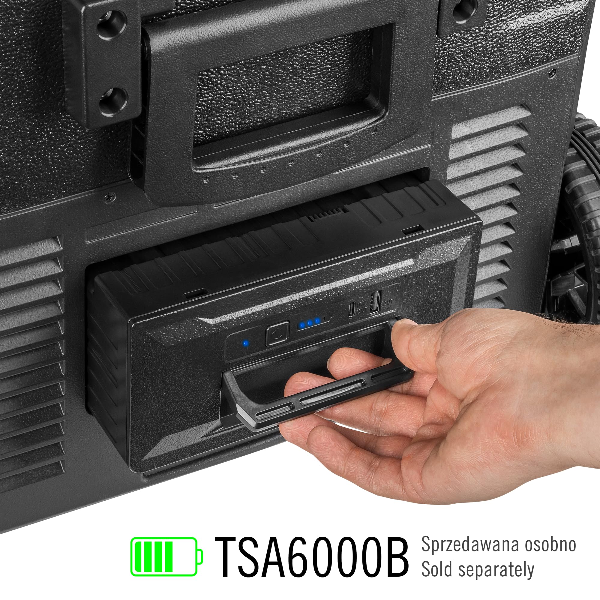 Teesa Profesjonalna Lodówka Turystyczna Kompresorowa z Funkcją Mrożenia 40L DC12/24 AC 230V Możliwość Zasilania Baterią Duże Koła i Solidna Rączka Bluetooth