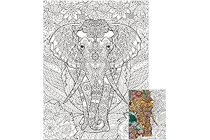 Giant Coloring Posters for Kids Adults: Elephant Coloring Poster 39.37x51.96 Inch