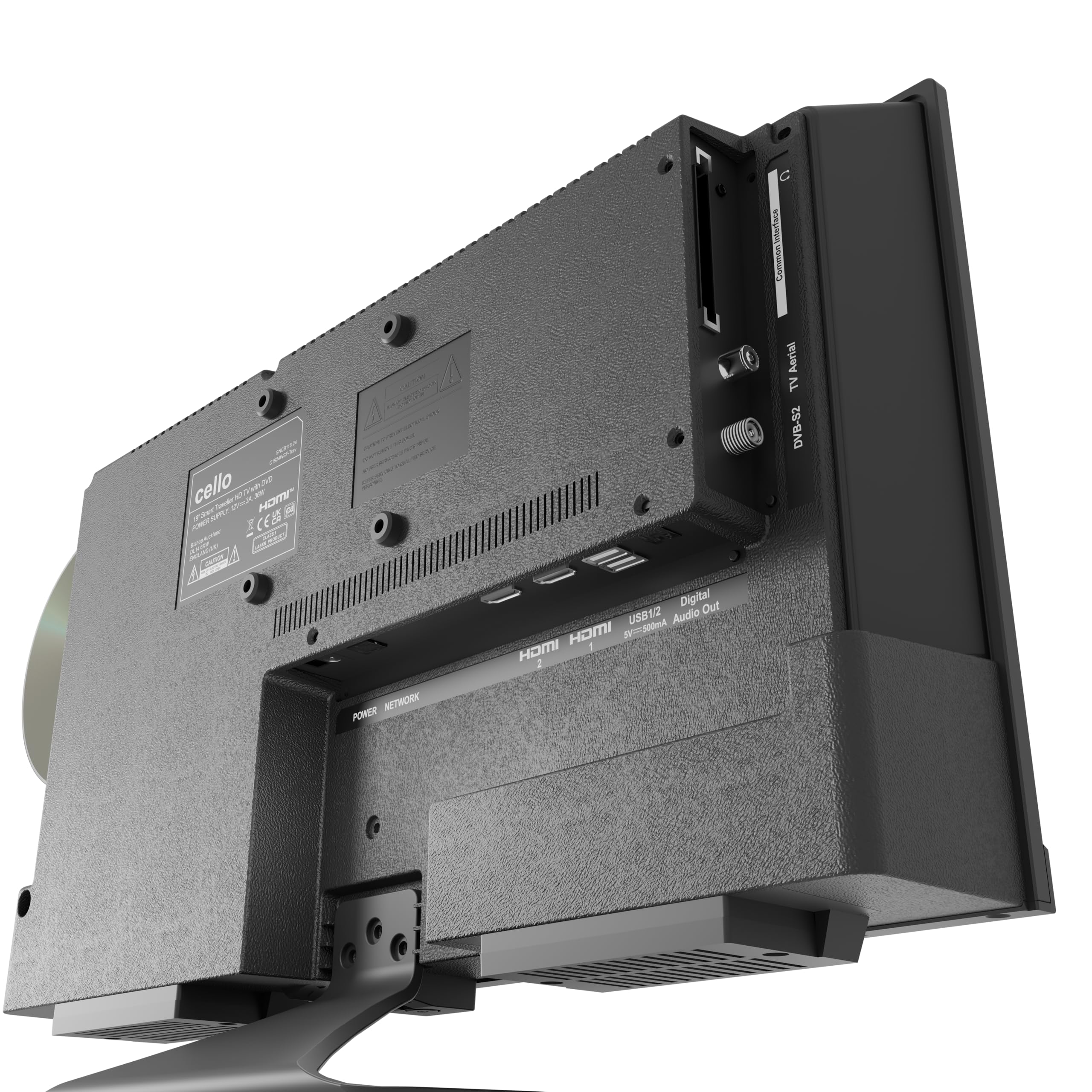 Cello C1924WSF Smart TV/DVD 12V da 19", WebOS, Bluetooth, Audio Pitch Perfect, ideale per Camper e Caravan