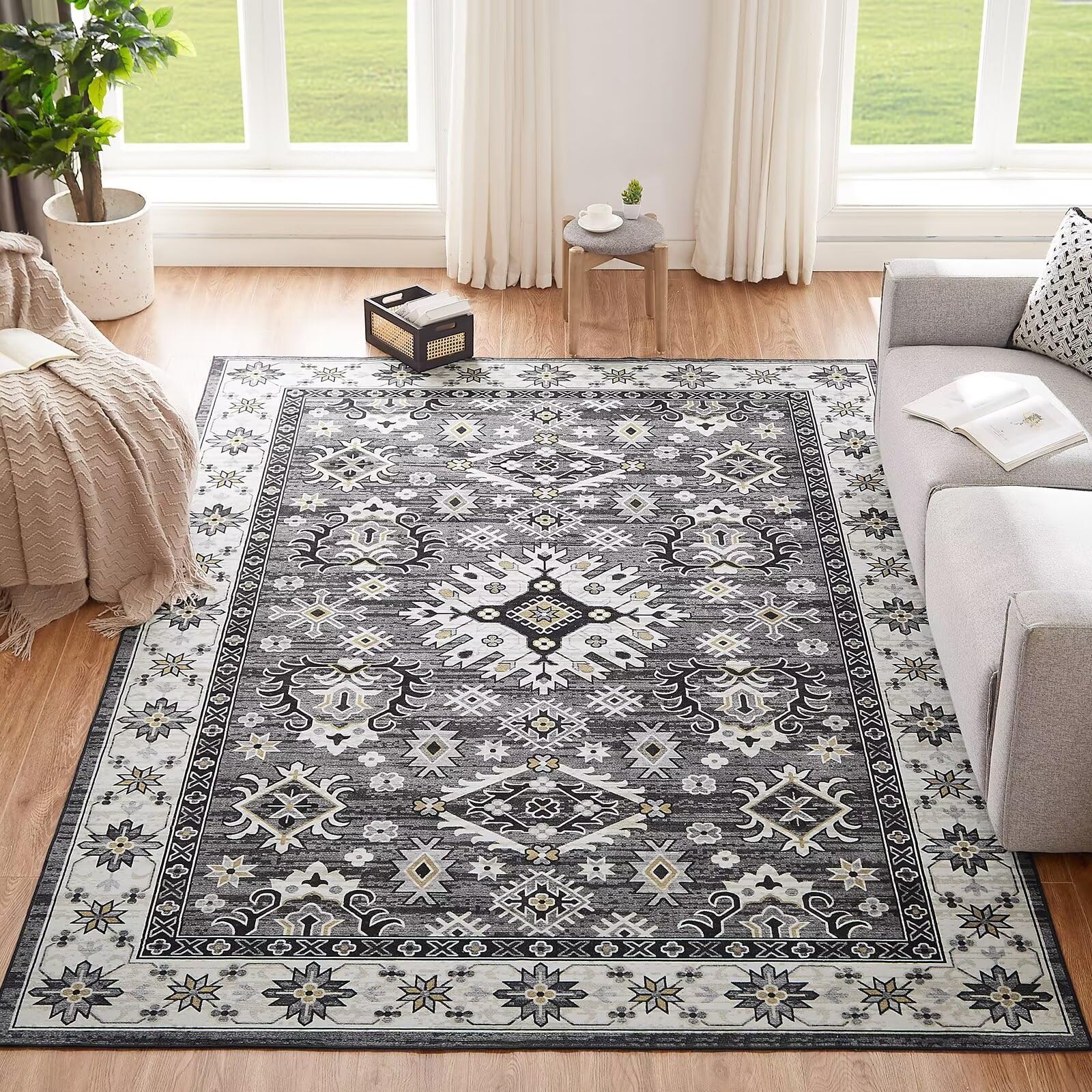 Vernal Aurelia Machine Washable, Non Slip Area Rug for Living Room ...