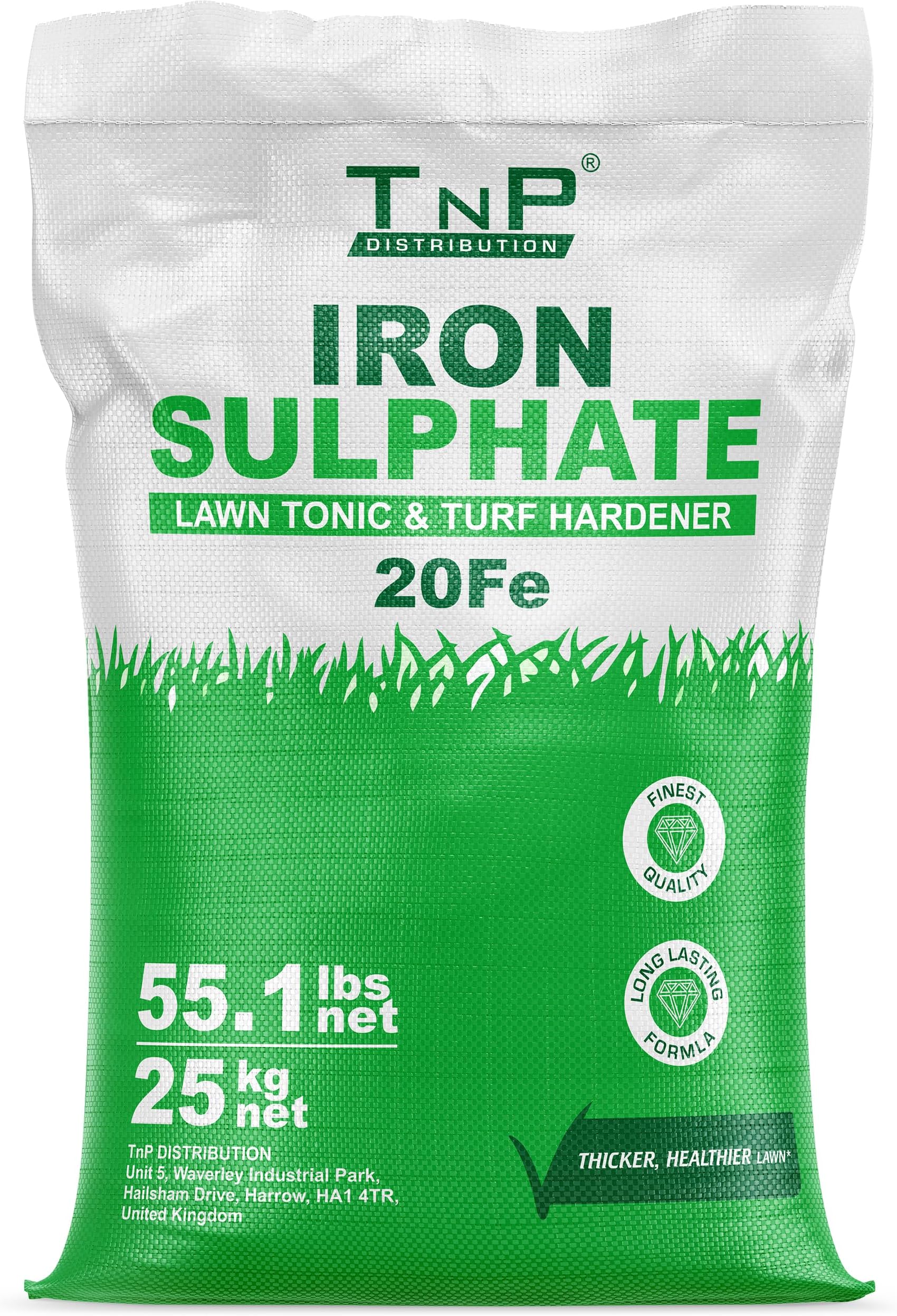 Iron Sulphate Powder Concentrate Pure Lawn Tonic Fertiliser Grass Greener Ferrous Sulphate of Iron Lawn Conditioner and Turf Hardener Dry Powder Soluble in Water by Pure Source Nutrition (25kg)