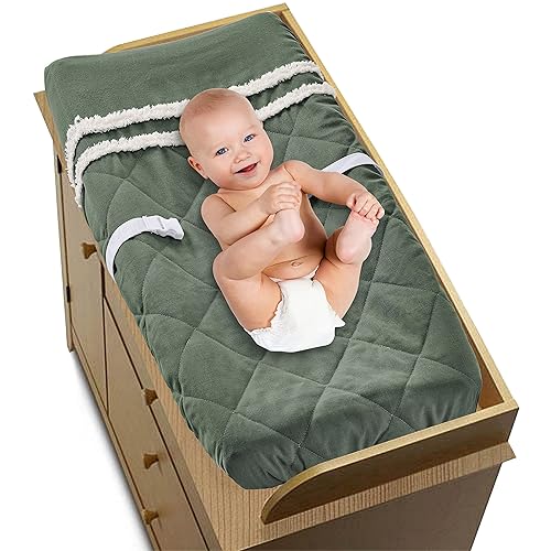 Miniatura 3 de Sweet Jojo Designs Cambiador de cambiador de bebé, color verde oscuro, bohemio, para niño, niña, género, neutro, para recién nacido, cambiador,