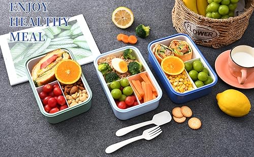Miniatura 5 de UPTRUST Contenedor de almuerzo Bento para niños, caja ligera Bento para adultos con 3 compartimentos. A prueba de fugas, apto para microondas, apto