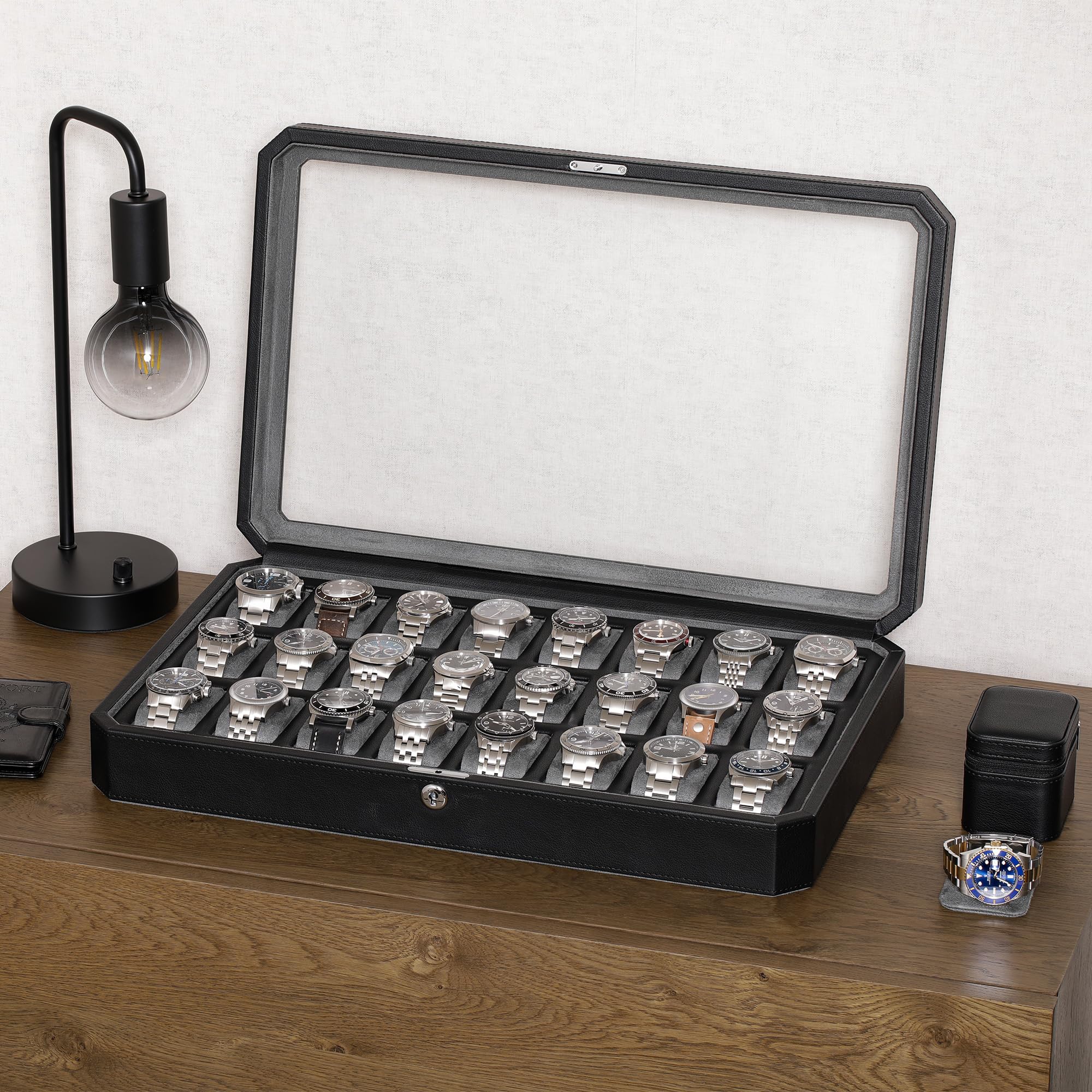 Amazon.com: ROTHWELL 24 Slot Watch Case with Lock – Luxury Watch