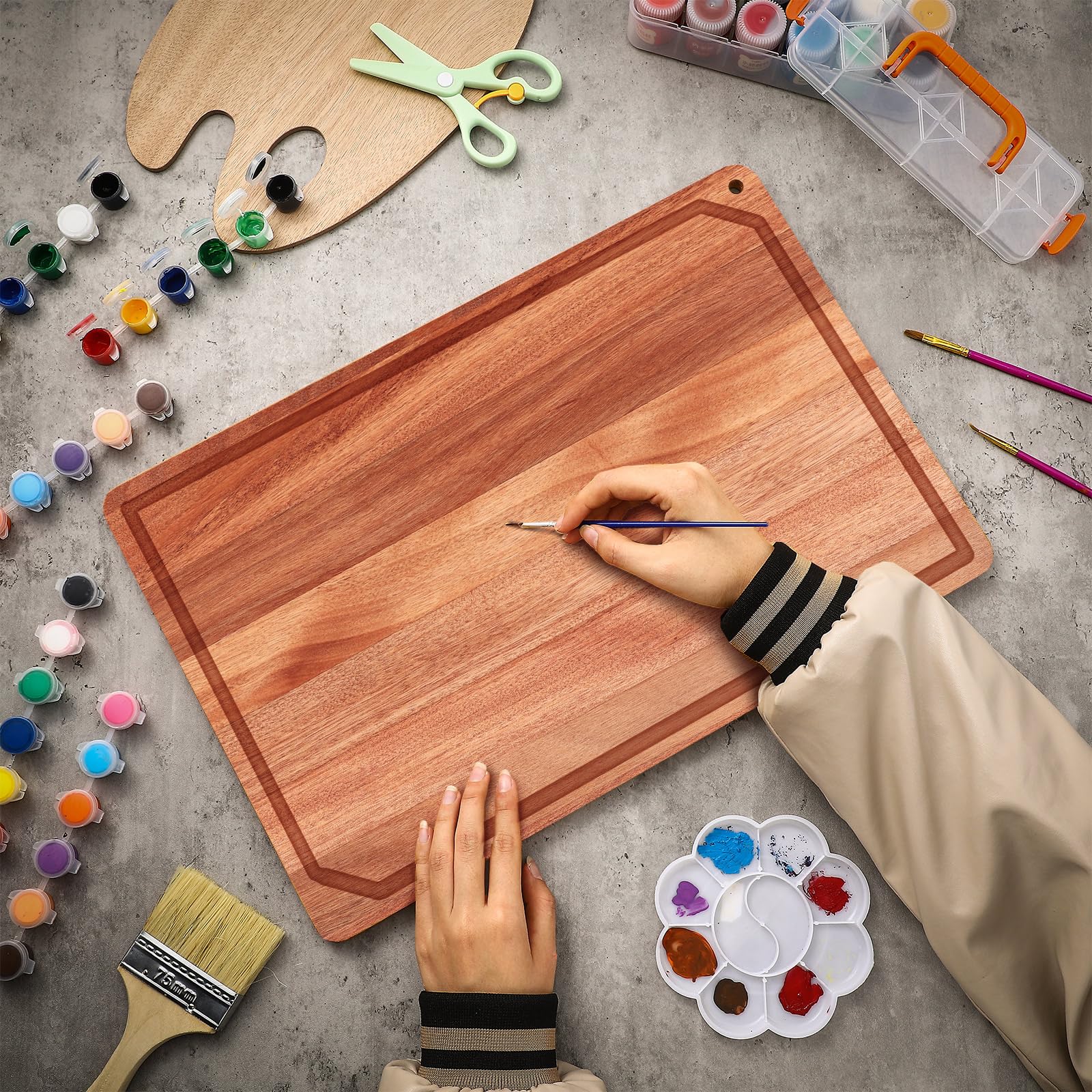 Eaasty Juego de 12 tablas de cortar extra grandes de madera resistentes a granel con ranura de jugo para cocina, boda, inauguración de la casa, manualidades, regalos, preengrasadas (14 x 11 pulgadas,