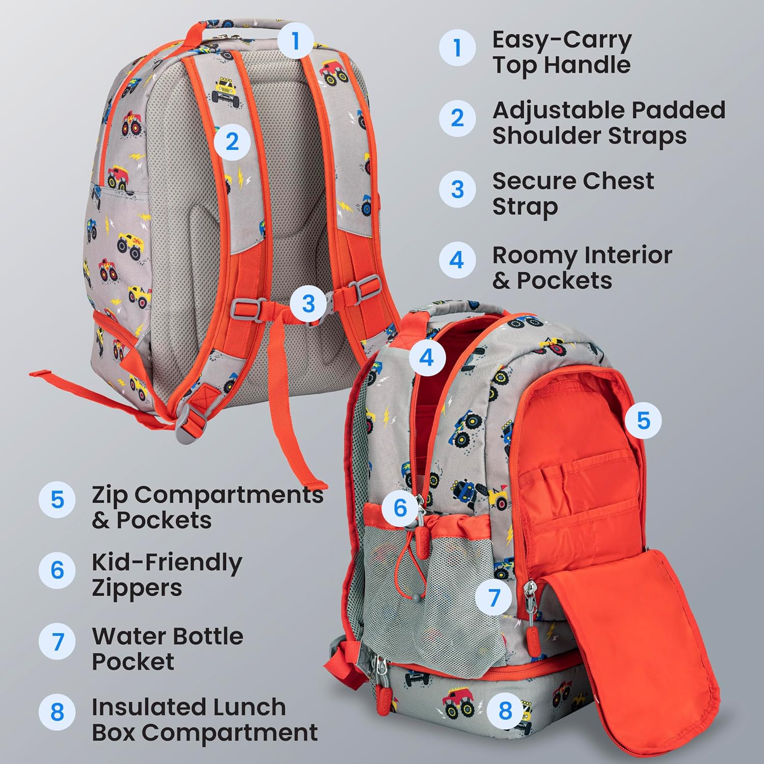 Bentgo Kids 2-in-1 Backpack & Insulated Lunch Bag with Padded Straps
