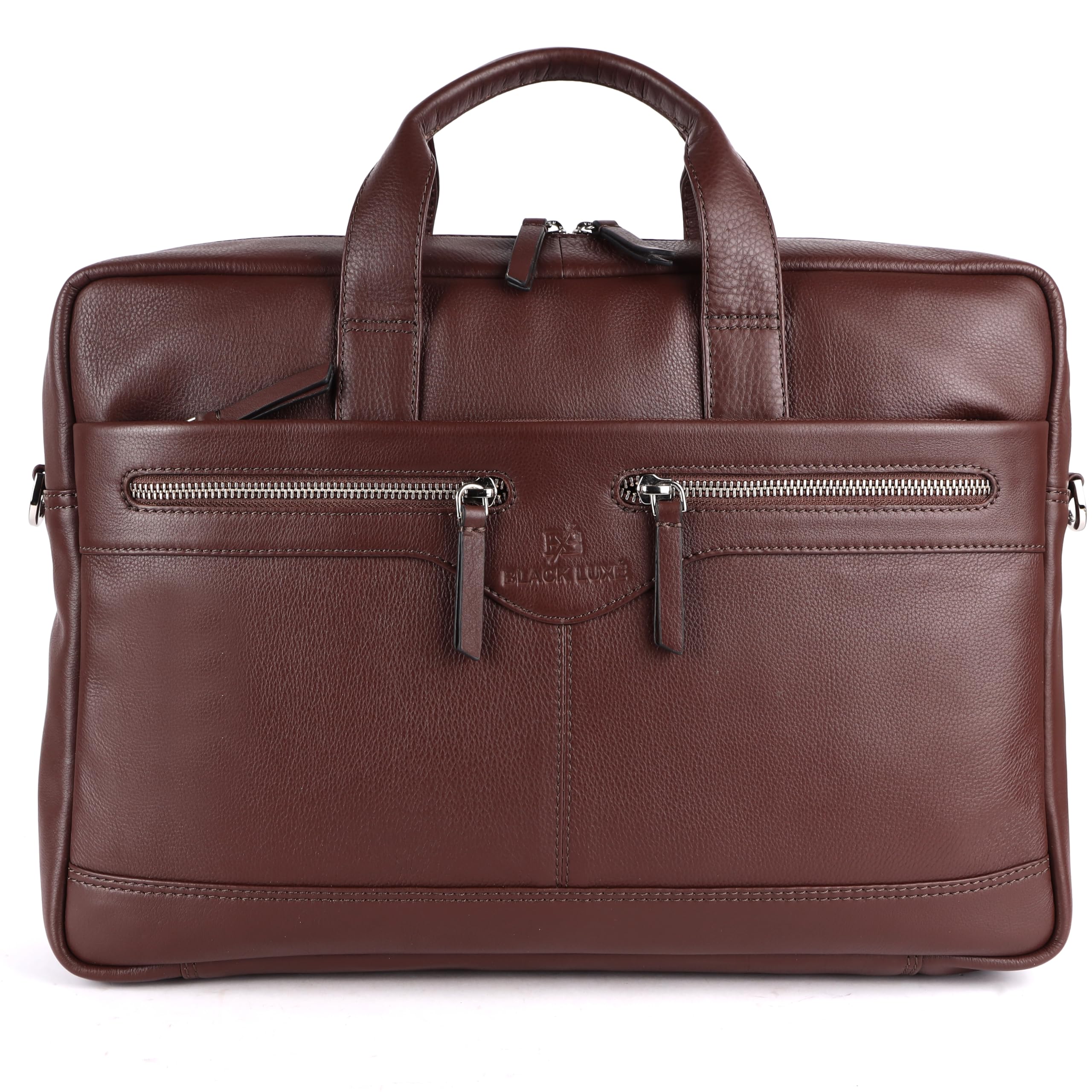 BLACK LUXE Laptop Bag for Men - Genuine Leather Office Bag with Multiple Compartments - Fits 14/15.6/16 Inch Laptop Bag - Messenger and Shoulder Bag for Travel (Brown) (B0D48RRM9T) Amazon Price History, Amazon Price Tracker