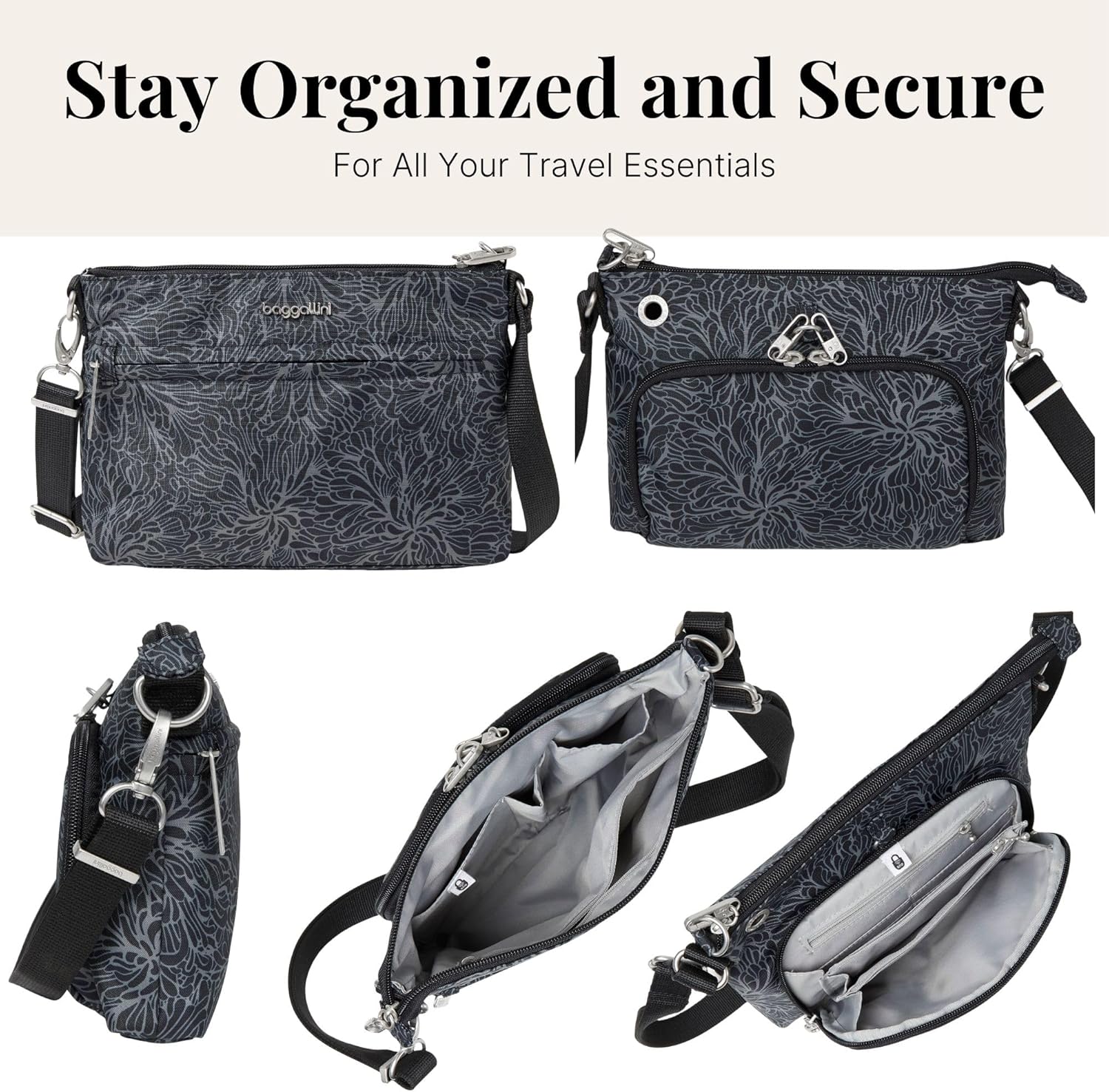 Baggallini womens Securtex Anti-theft Memento Crossbody Bag - Image 7