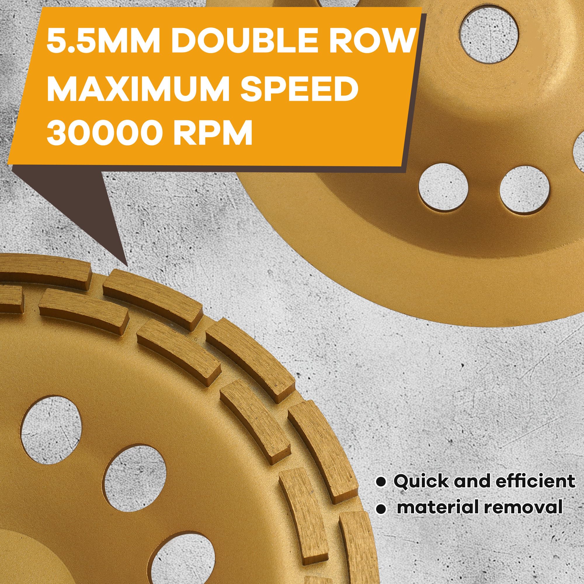 Meule diamant 230 mm - Disque de meulage d'angle pour béton, mur, sol et surface - Qualité industrielle