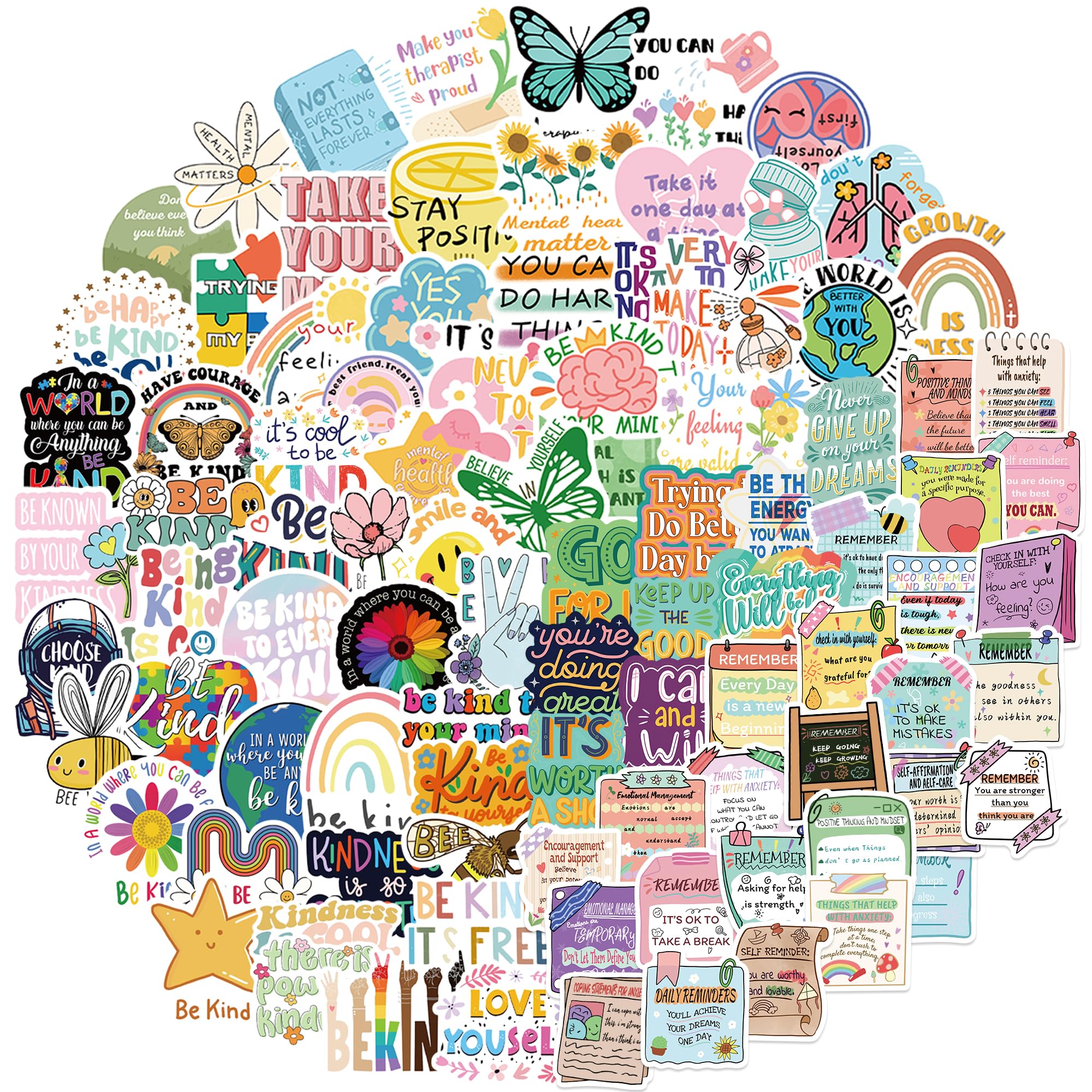 200 Pcs Motivational Stickers, Aesthetic Vinyl Decals with Inspirational Quotes for Laptop Scrapbook Suitcase Water Bottle Students Rewards